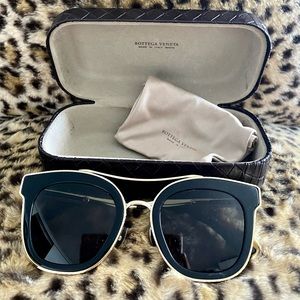 Bottega Veneta Black & Gold Sunglasses